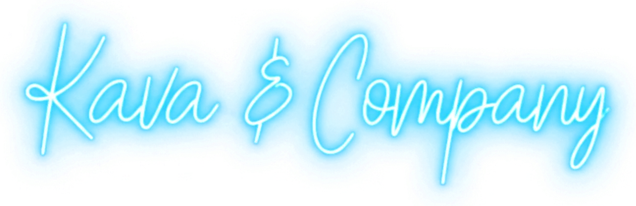 Kava and Company neon sign
